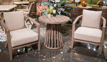 Joy Lagoon Outdoor Chairs with Cushions/Table (Set of 3)