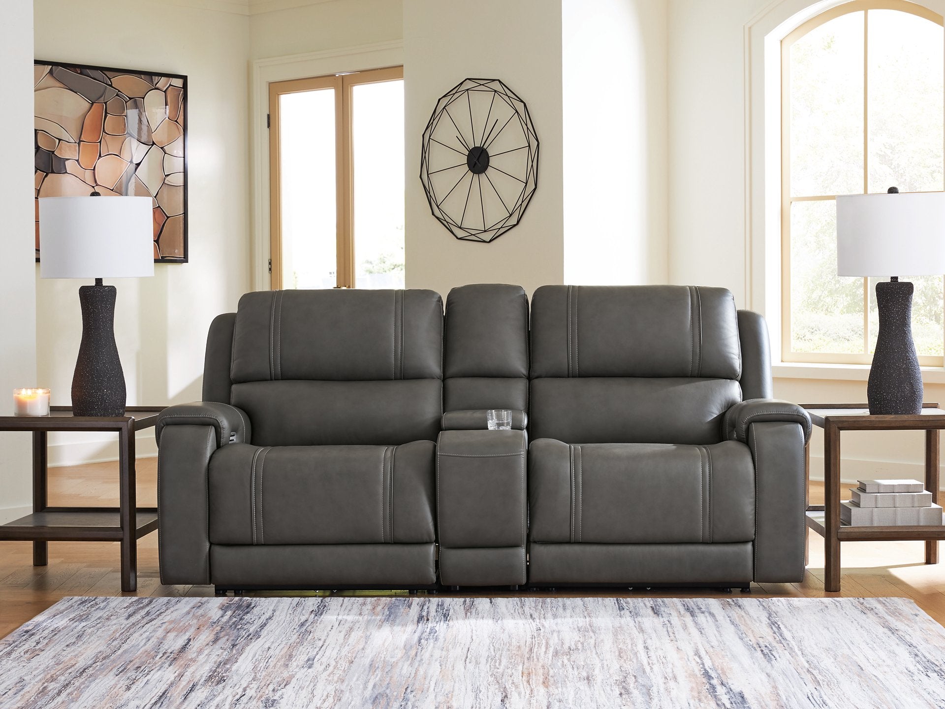 5Z - Pittson Power Reclining Sectional Loveseat with Console